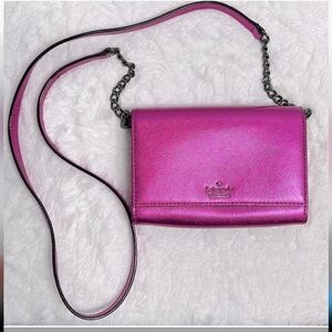 #162 Kate Spade Cami Cameron Street Metallic Crossbody bag. Read desc flaw.